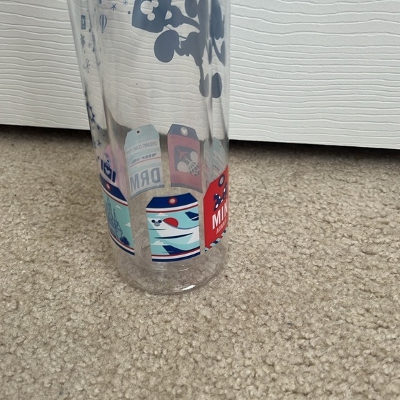 Disney Parks Mickey Mouse Water Bottle with Straw Clear Plastic Souvenir‎ - Picture 8 of 12